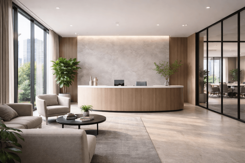 Moderner Empfangsraum in Hamburg Webdesign